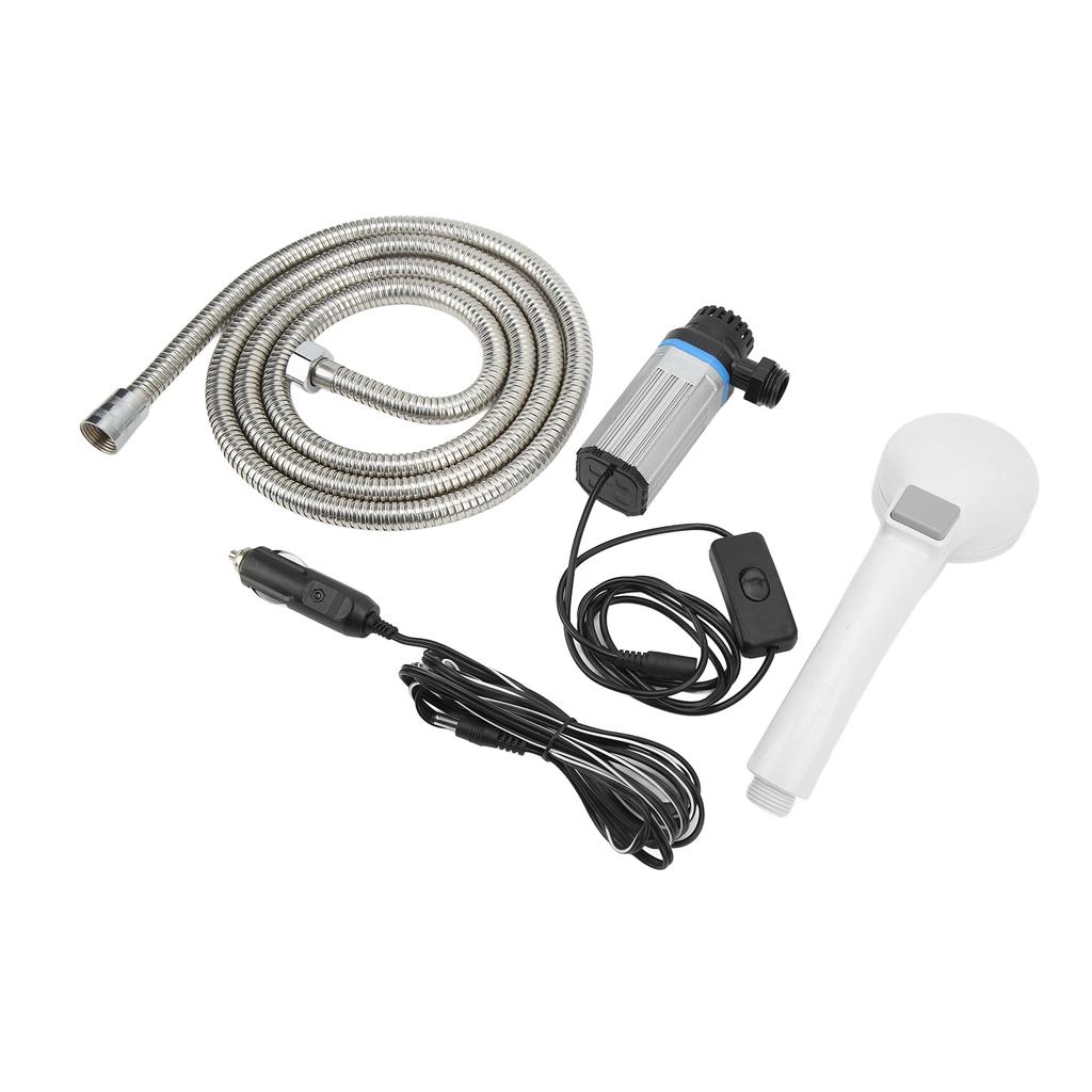 Kit Duș Camping în Aer Liber Pompă Apă Țeavă 2m Cablu 12V Brichetă Set pentru Mașini RV-uri SUV-uri