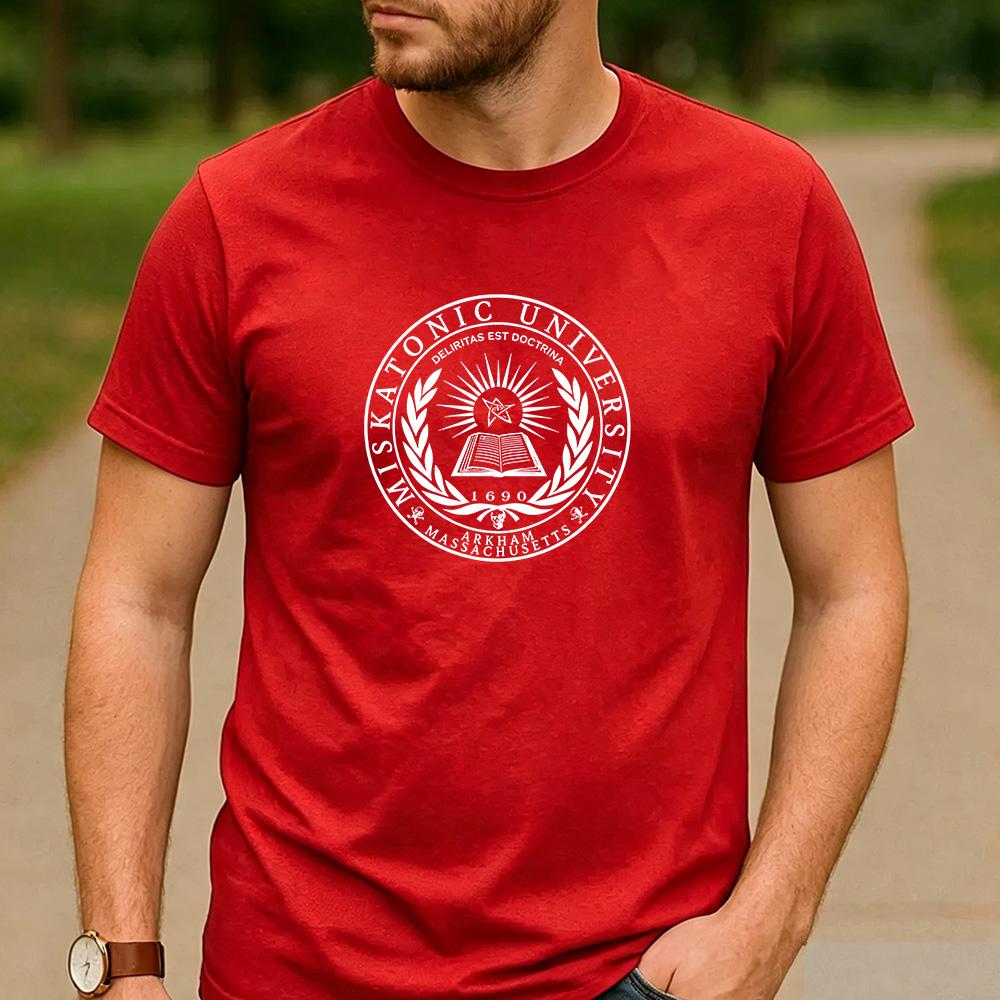 Miskatonic University Arkham Massachusetts 1690 Occult Graphic T Shirt Unisex Cotton Dark Horror Lovecraft Fan Vintage Tee