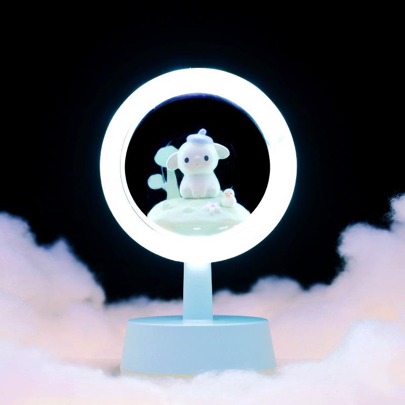 Student Desk USB Touch Night Light - Eye Protection, Cute Pet Design, Milk Star Light, Rechargeable Bedside Lamp