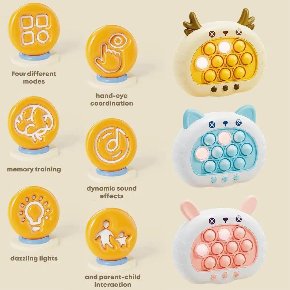 Non-Toxic 1Pc Quick Push Up Game Light Up Fast Push Puzzle Game Console For Kids - Fun Electronic Game