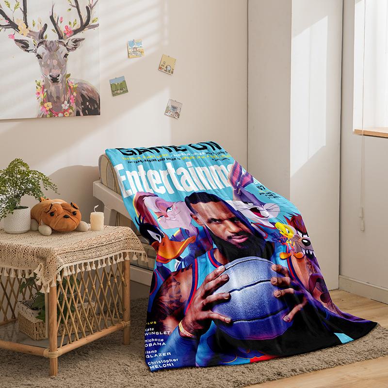 Basketball Star Series Flannel Blanket 3D Printed Sofa Blanket Thickened Blanket