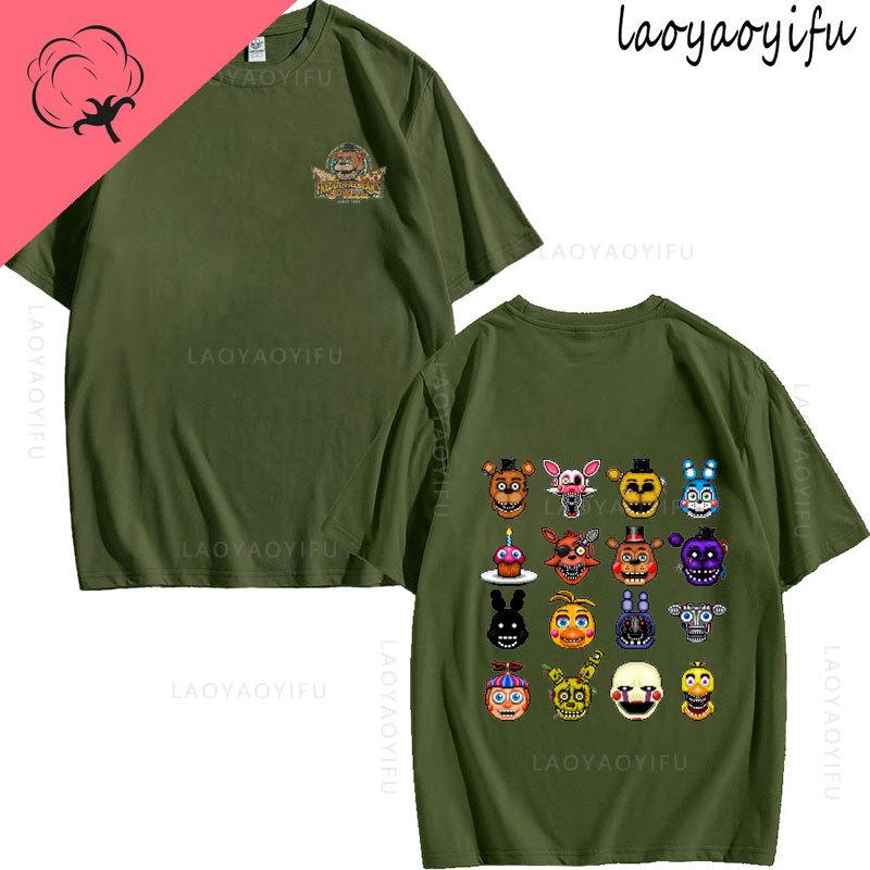 Five Nights At Freddys Theme 100Cotton Printed Fashion Mens Womens Fashion Summer TShirt Shortsleev High Quality Oneck