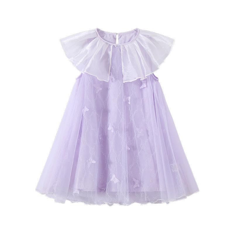 Kindermodekleid 2025 Sommer Mädchen Schmetterling Mesh Exquisites Elegantes Kleid