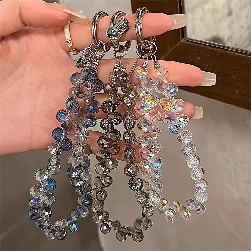1 Piece of Luxurious and Elegant Crystal Bead Mobile Phone Lanyard Wrist Chain Hand Guard Against Losing Accessories 1