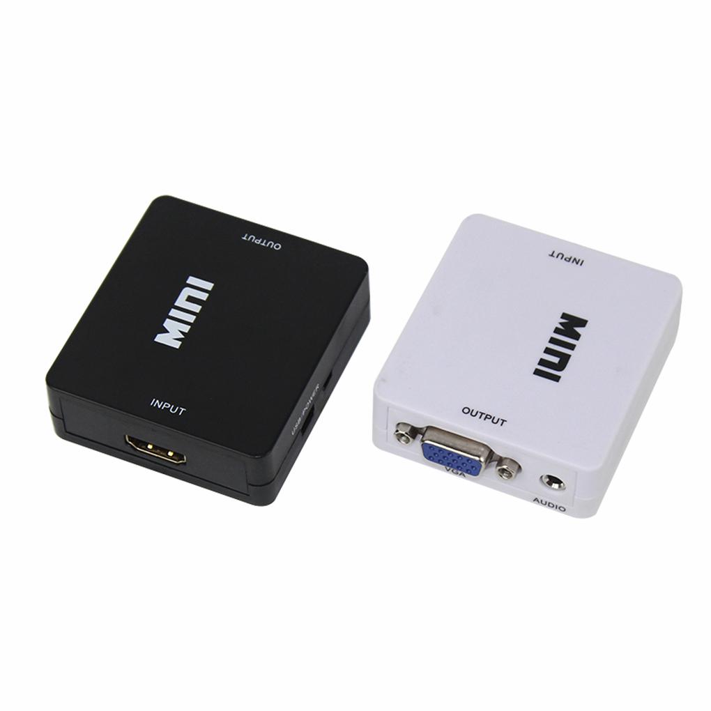 Portable HD 1080P HD To VGA Converter With Audio VGA2HD Video Box Adapter For Computer HDTV Projector For DVD PS3