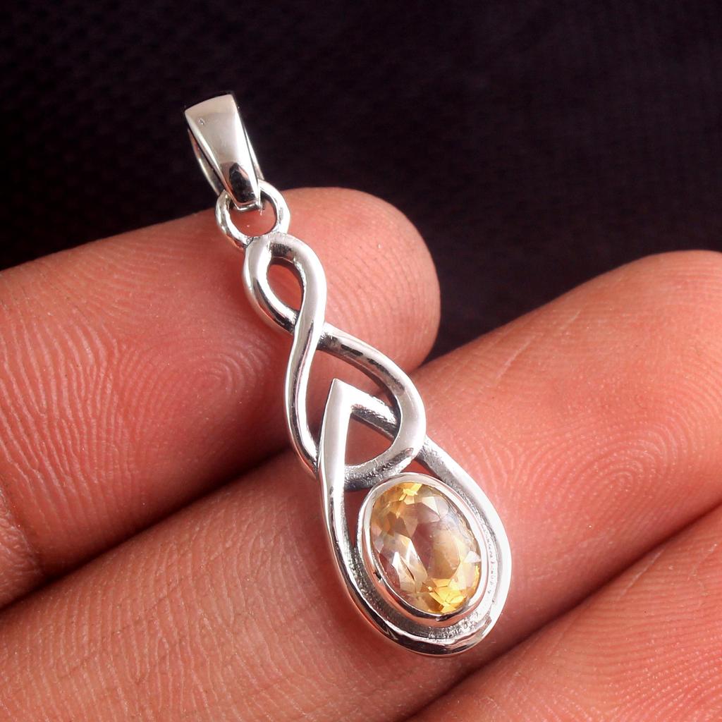 Citrine Pendant, November Birthstone Jewelry, Handmade Jewelry, Reiki Pendant, Silver Pendant