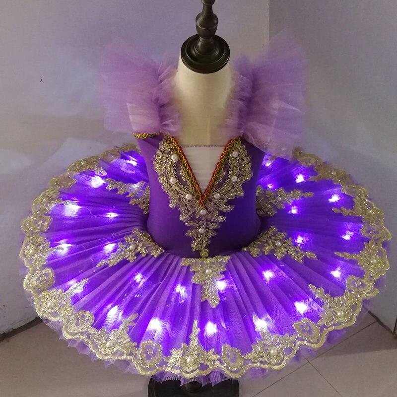 Buy Ruoru Tutu Ballet Led Light Swan Lake Ballerina Pancake Tutu Girl ...