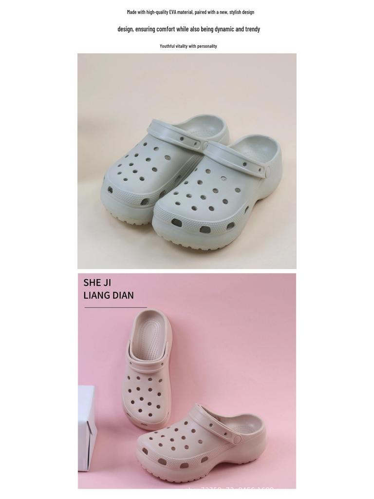 2025 Cloud-Style Platform Clogs: Comfortable, Thick-Soled, Closed-Toe, Soft, Non-Slip Beach Sandals.