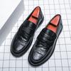 Classic Mens Slip-on Loafers Fashion Concise Business Leather Shoes Gentleman Shoes Soft Light Moccasin Shoes Driving Flat Shoes