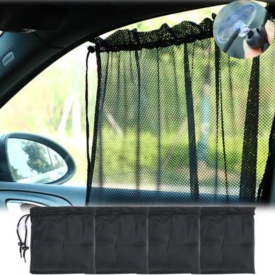 Novas Cortinas Quebra-Sol de Ventosa de Malha para Carro Verão Protetor Solar UV Isolamento Térmico Cortinas Laterais para Carros Capa Quebra-Sol Dobrável