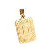 New Electroplated Square Copper Plate English Letter Pendant - Handmade Gold Medal Design.