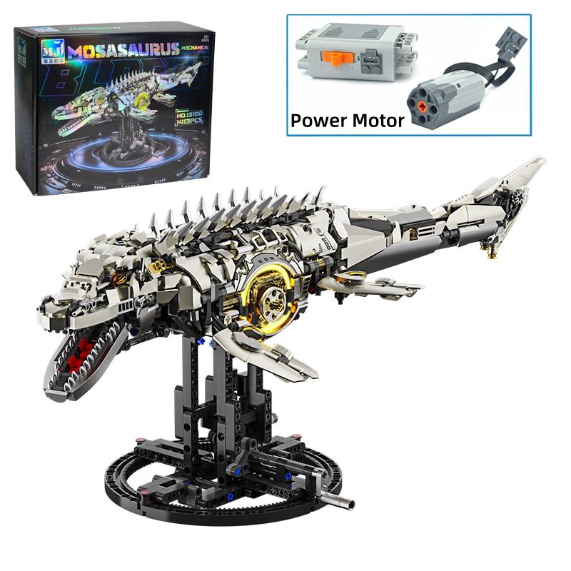1413pcs Mechanical Mosasaurus Model Sea Dragon Building Blocks MOC linkage Assembly Bricks DIY birthday Christmas gifts