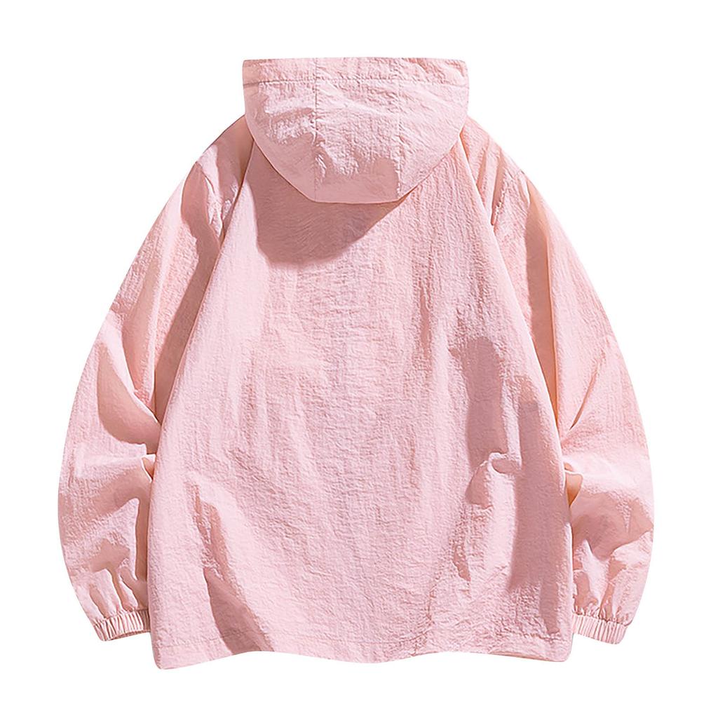 Summer Unisex Fashionable Color Zippered Thin Hooded Jacket Sun Visor Jacket