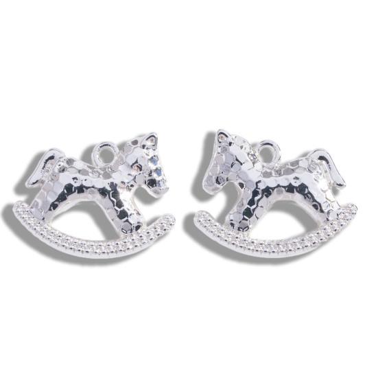 5Pcs Zinc Alloy Horse Charm Metal Electroplating Horse Charm Decoration Accessories DIY Keychain Jewelry Earring Bracelet Necklace Pendant