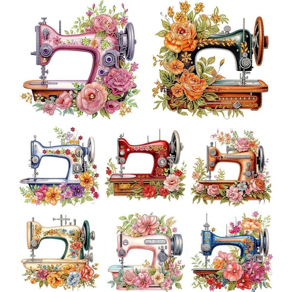 Sewing Machine Partial DIY 5D Special Shaped Drill Diamond Painting Kit for Adults/Beginners Gift Idea Home Decor 30x30cm