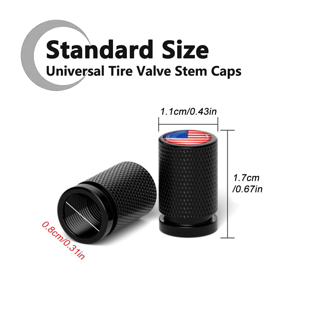 4Pcs America c98 National Flag Car Valve Stem Caps, Universal Tire Valve Stem Caps for Cars, SUVs, Bike, Bicycle, Trucks,Motorcycles