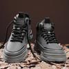 Height Increasing Sporty Men‘s Boots Spring Autumn Outdoor Casual Thick Sole High Top Durable British Vintage Youth Work Shoes