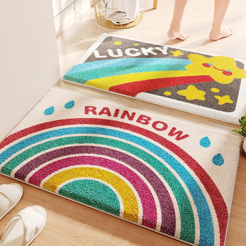 Absorbent Monster Bathroom Floor Mat Bathroom Floor Mat Imitation Cashmere Door Mat Non-slip Mat Household Bedroom Carpet Door Mat