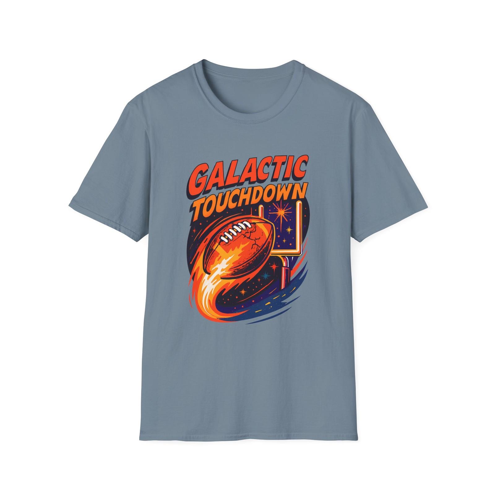 Unisex Softstyle T-Shirt Mens Womens Tees Top Cosmic Football Neon Goalpost Space Sports Tee XL