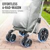 Shopping Trolley, 46 Litre Bag, Foldable Shopping Cart with Cooler Bag, Adjustable Handle, Aluminum Frame, Grey