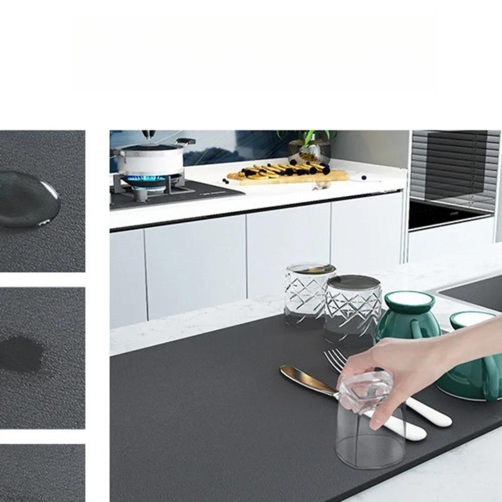 Quick Dry Absorbent Mat Large Size Kitchen Coffee Dish Draining Pad Bathroom Faucet Drying Placemat