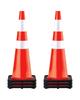 6Pack 36\" Traffic Cones, Safety Road Parking Cone with Black Weighted Base, PVC Orange Traffic Safety Cones, Hazard Cones Reflective Collars for
