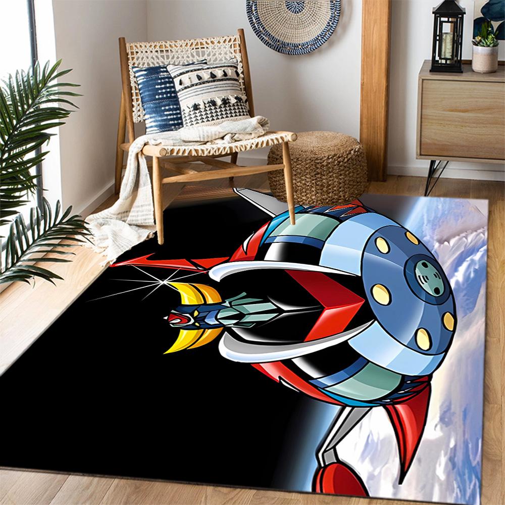 Goldorak robot Themed Anti-Slip Rugs - Polyester Home Decor, Suitable for Bedrooms, Living Rooms, Doorways, Studios, and Decorations