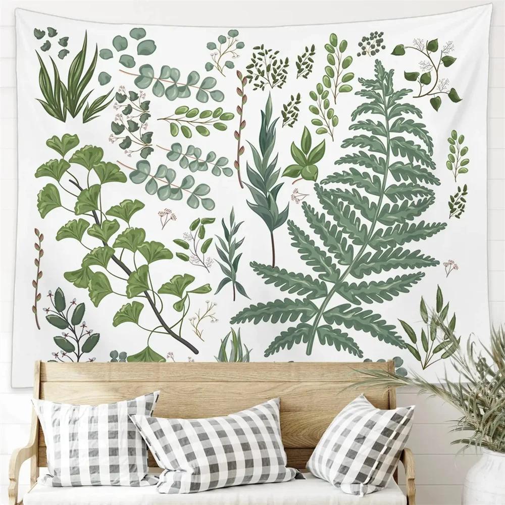 Tropical Palm Leaf Tapestry Botanical Leaves Wall Hanging Blanket for Living Room Bedroom Dorm Home Decor Nature Theme Tapestry