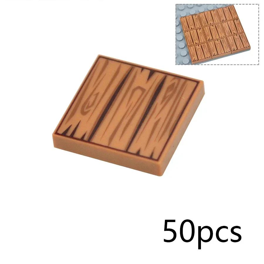 Smooth 2x2 Floor Printed Tile Assembled Building Blocks MOC City House Bricks Decoration Ceramic Tile Construction Toys