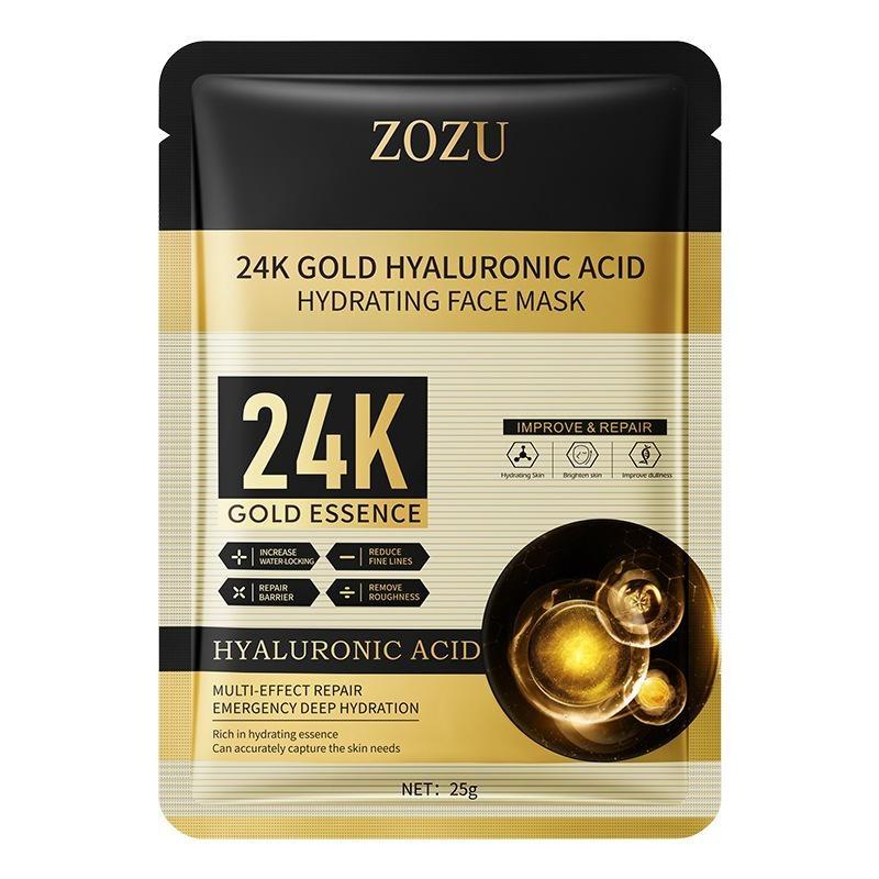 ZOZU 24k Увлажняющая и питательная золотая увлажняющая маска с гиалуроновой кислотой 5pcs beige
