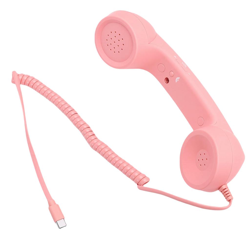 Retro-Telefonhörer Typ C Vintage Kabelgebundener Stecker in Handheld-Handy-Empfänger mit Lautsprecher und Mikrofon für Handy