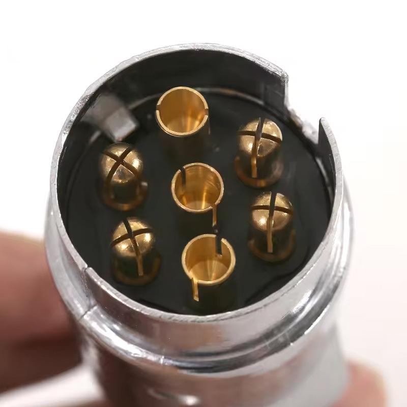 Spina Robusta a 7 Pin in Lega di Alluminio Connettore 12V per Elettricità Rimorchio Camion Traino Spina UE Sostituzione Professionale per Camion