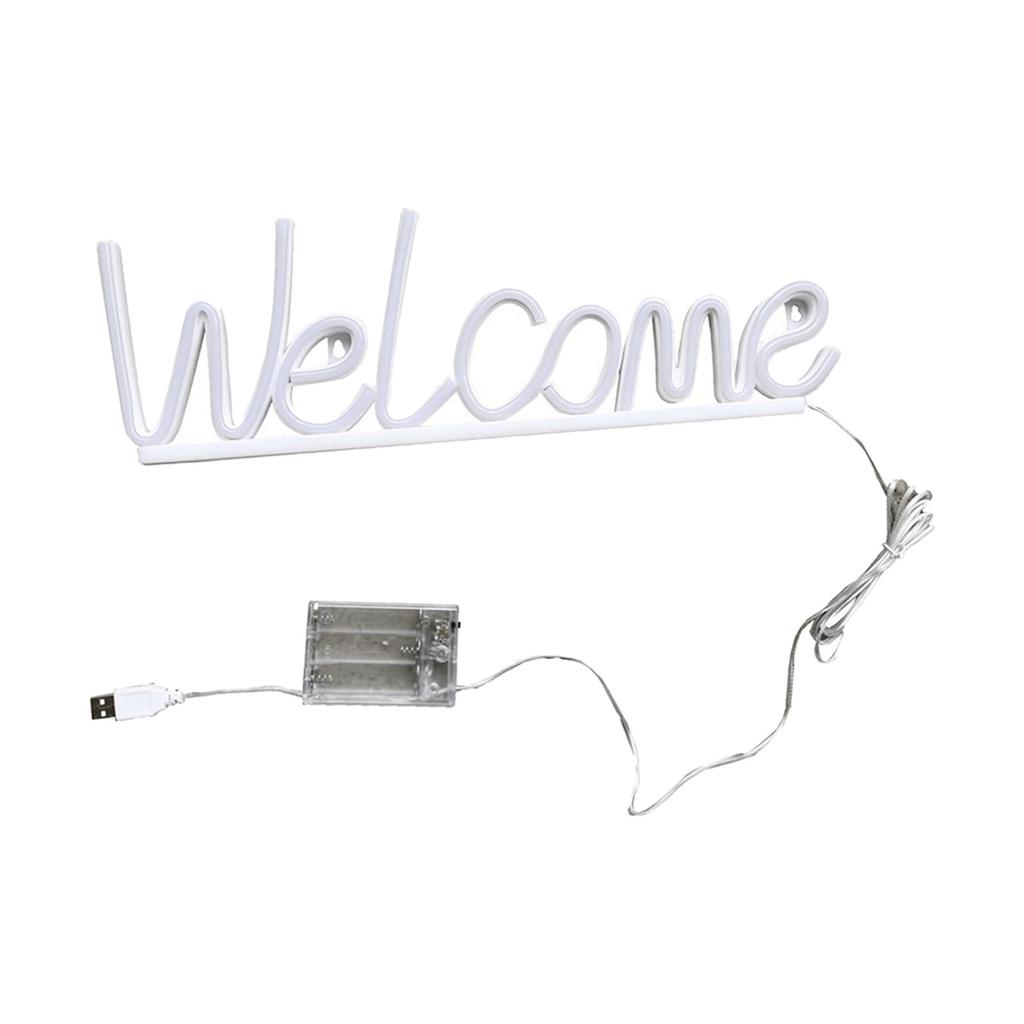 Welcome Neon Signs Backdrop Wall Decor Neon Light Sign for Indoor Bar Party