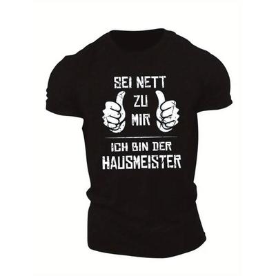 European Sizes Men's German Style Short Sleeve T-Shirt - Casual Summer Round Neck Top with Print Casual Attire Outfits