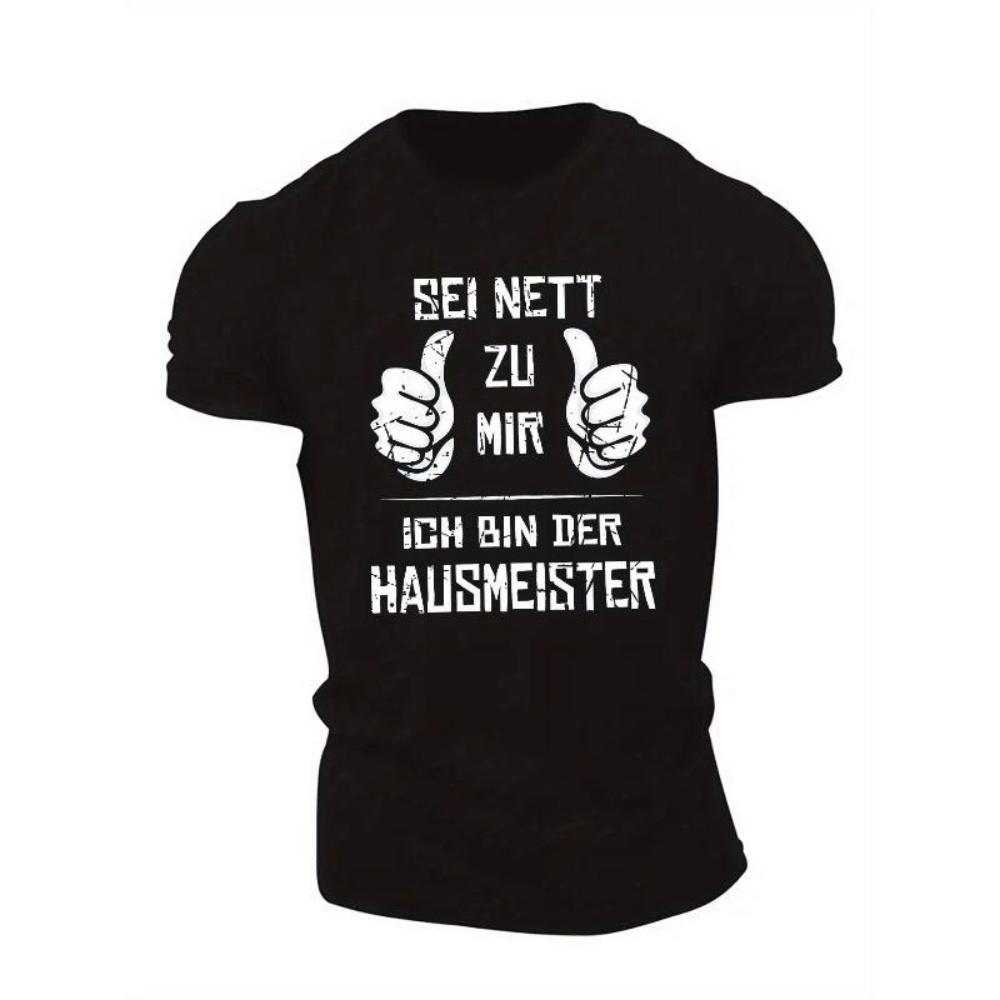 

European Sizes Men s German Style Short Sleeve T-Shirt - Casual Summer Round Neck Top with Print Casual Attire Outfits S
