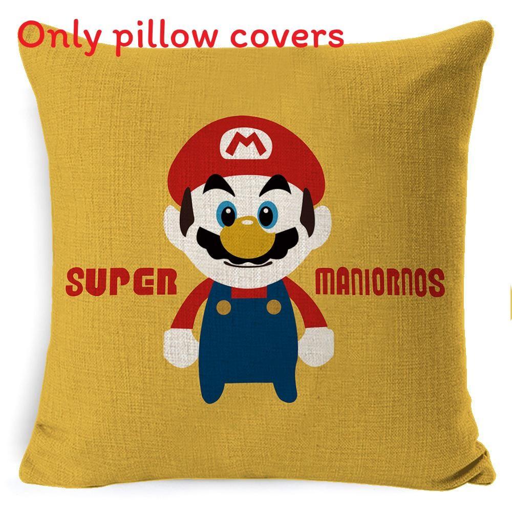 Super Bros Mario Pillow Cover Car Home Living Room Sofa Bedroom Cover Cushion