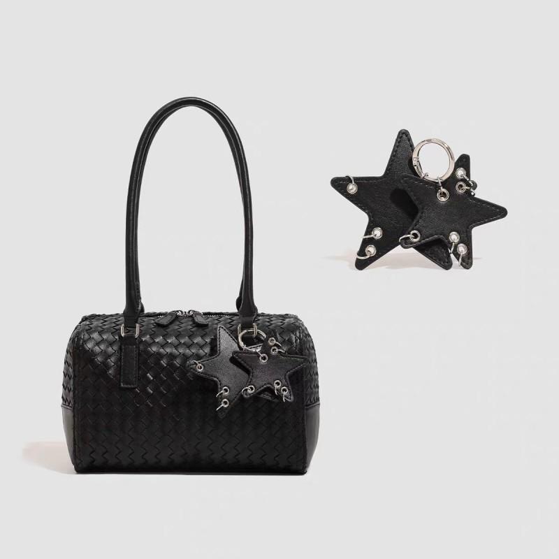 

Same Hand-knitted Star Tote Bag Casual Lazy Commuting Large Capacity One-shoulder Underarm 25x13x16.5CM чёрный