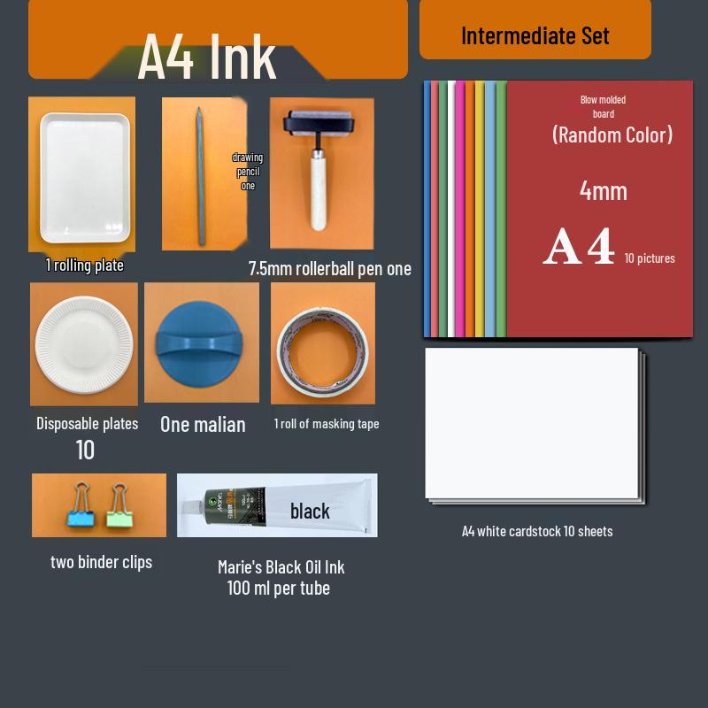 4mm Thick Blow Molding Paper Set for DIY Printmaking: Colored 4K Printing & Engraving Board