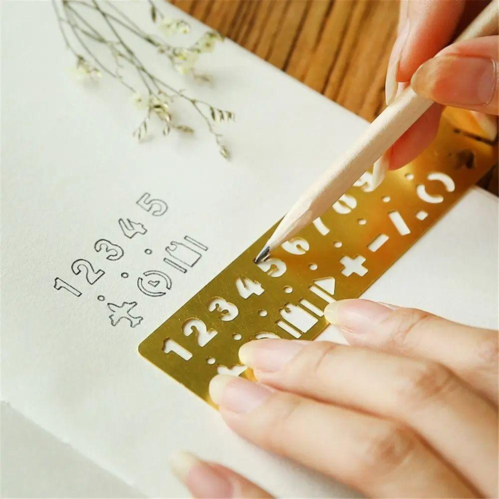Brass Ruler Bookmark Letters Metal Bookmark School Supplies Number Letter Bookmark  Reading