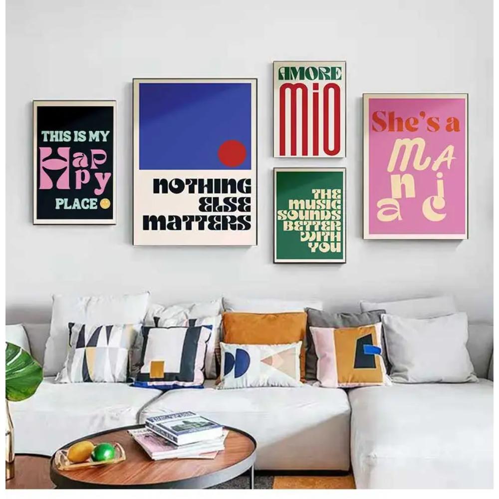 Minimalism Decor Posters Quotes Wall Art Canvas Painting Inspired Music Ciao Amore With Love Prints Living Room Home Decor