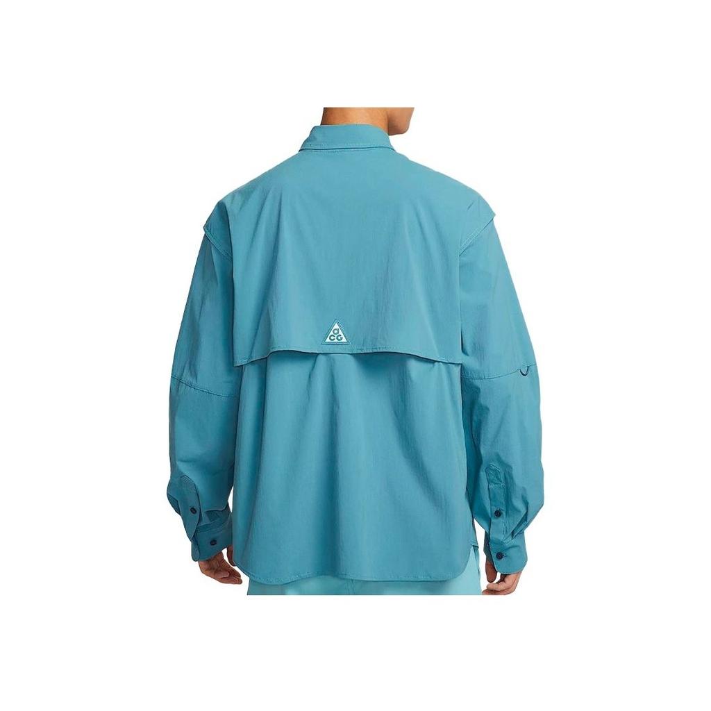 Nike Dri-FIT ADV ACG Orb Weaver Quick-Dry Versatile Simple Long Sleeve Shirt Men Shirts Smoke-Gray Lightning-Blue Mountain-White HJ2466-006