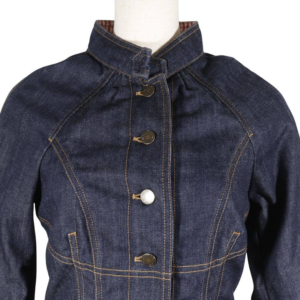 Louis Vuitton B Louis Vuitton Jeansjacke Logo Knopf Monogramm Vintage Baumwolle/Polyurethan Damen Gebraucht