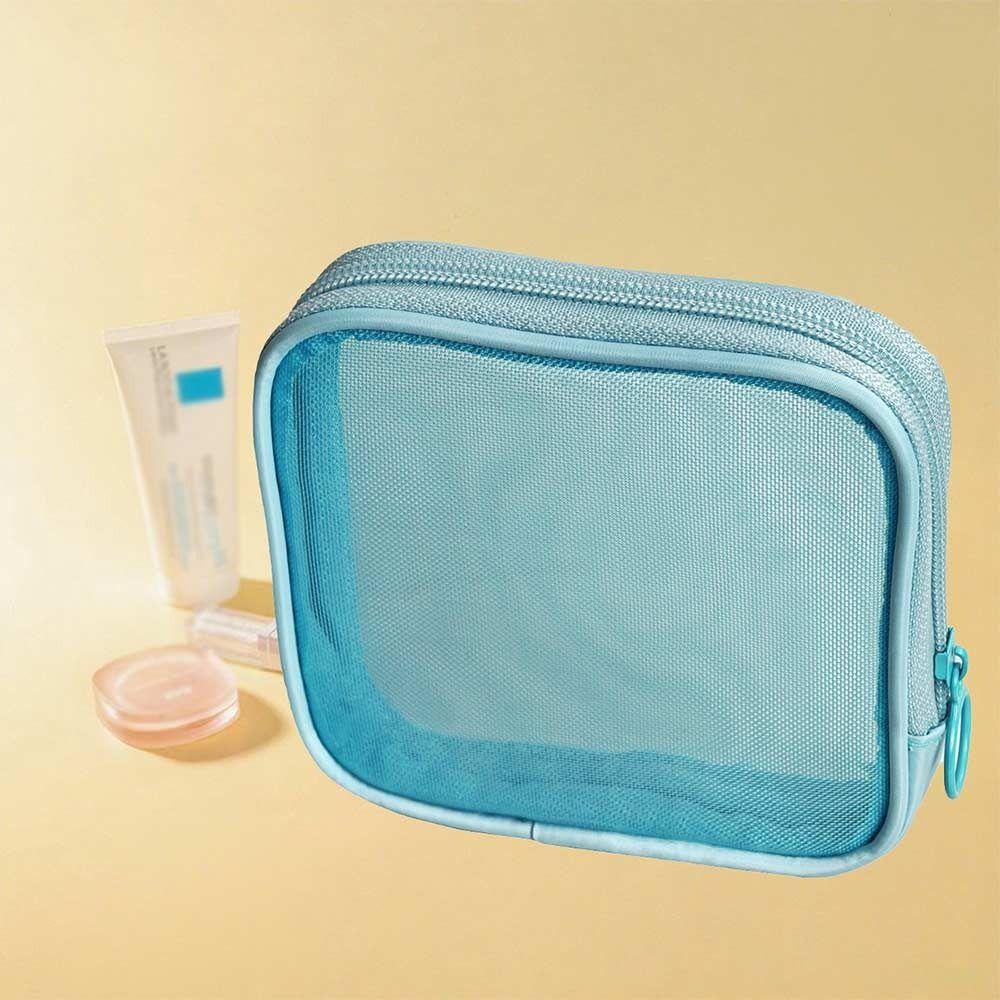 Zipper Design Mesh Storage Bag Mesh Lipstick Cosmetic Pouch High Quality Makeup Bag