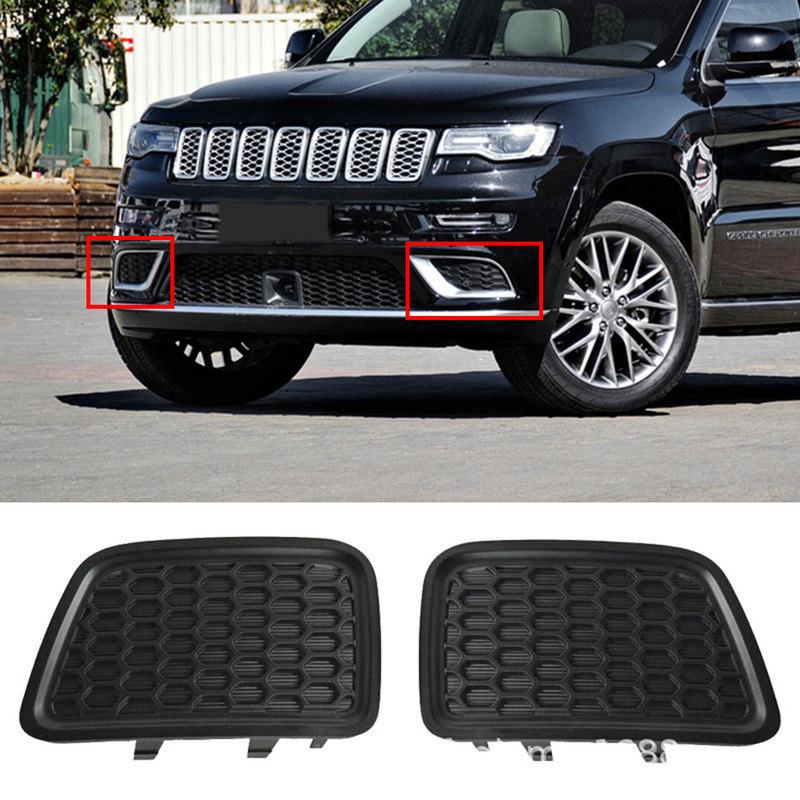 2Pcs Car Front Lower Grille Tow Hook Cover ert Bezel For Jeep Grand Cherokee 2014 2015 2016 Accessories 68143099AC 68143098AC