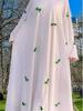 Arabic Women's Plus Size Flare Sleeve Abaya Dress - New 2025 Style, Dubai Bow Design