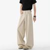 Apricot casual pants men's summer retro straight-leg suit pants cleanfit trendy brand versatile wide-leg trousers