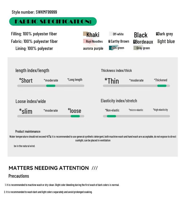 EASTERN CAMEL Unisex Winter Loose Thick Padded Jacket