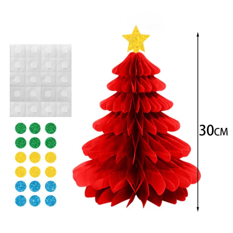 Christmas Party Decoration 3D Honeycomb Pendant Christmas Tree Honeycomb Ball Hanging Ornament Year Home Decor