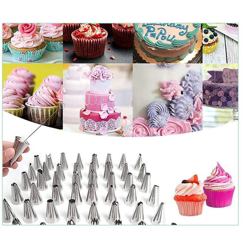40Pcs Cake Decorating Kit with Stainless Steel Tips TPU Reusable Piping Bag for Cupcake Cookie Pastry Making