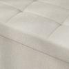 Storage Bench Foldable Storage Ottoman End-of-Bed Footrest with Tufted Lid 76L x 38W x 38H cm Cream